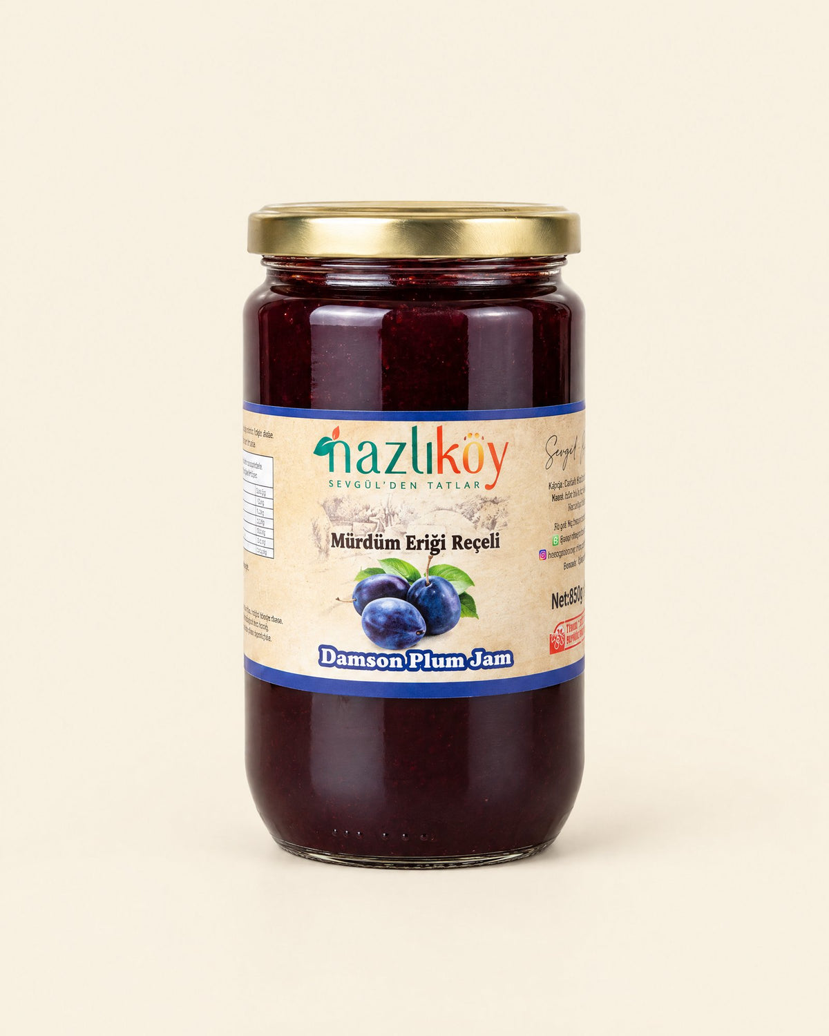 Nazlıköy Pflaumen-Marmelade 850 g – Mürdüm Eriği Reçeli