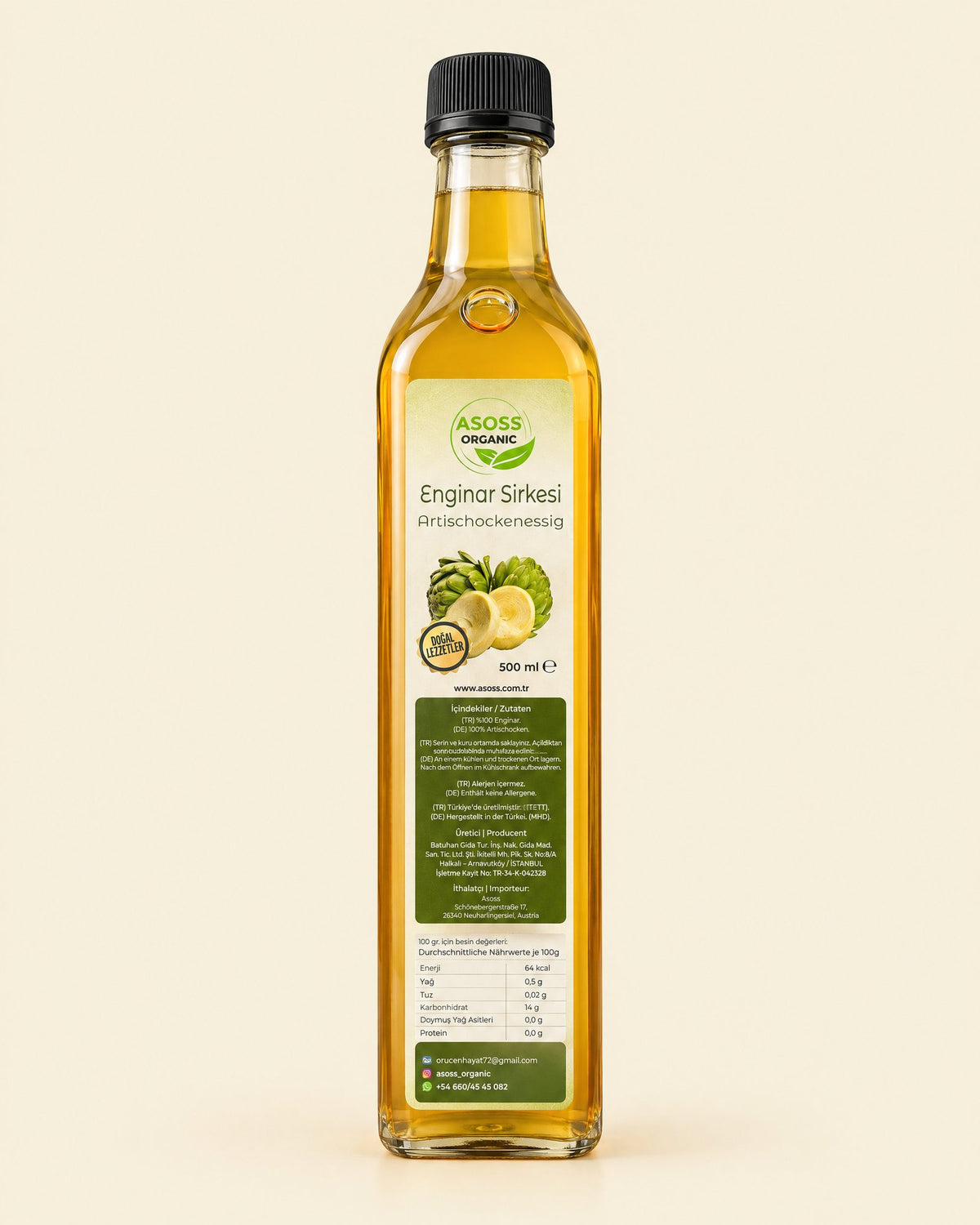 Asoss Artischockenessig 500 ml – Enginar Sirkesi