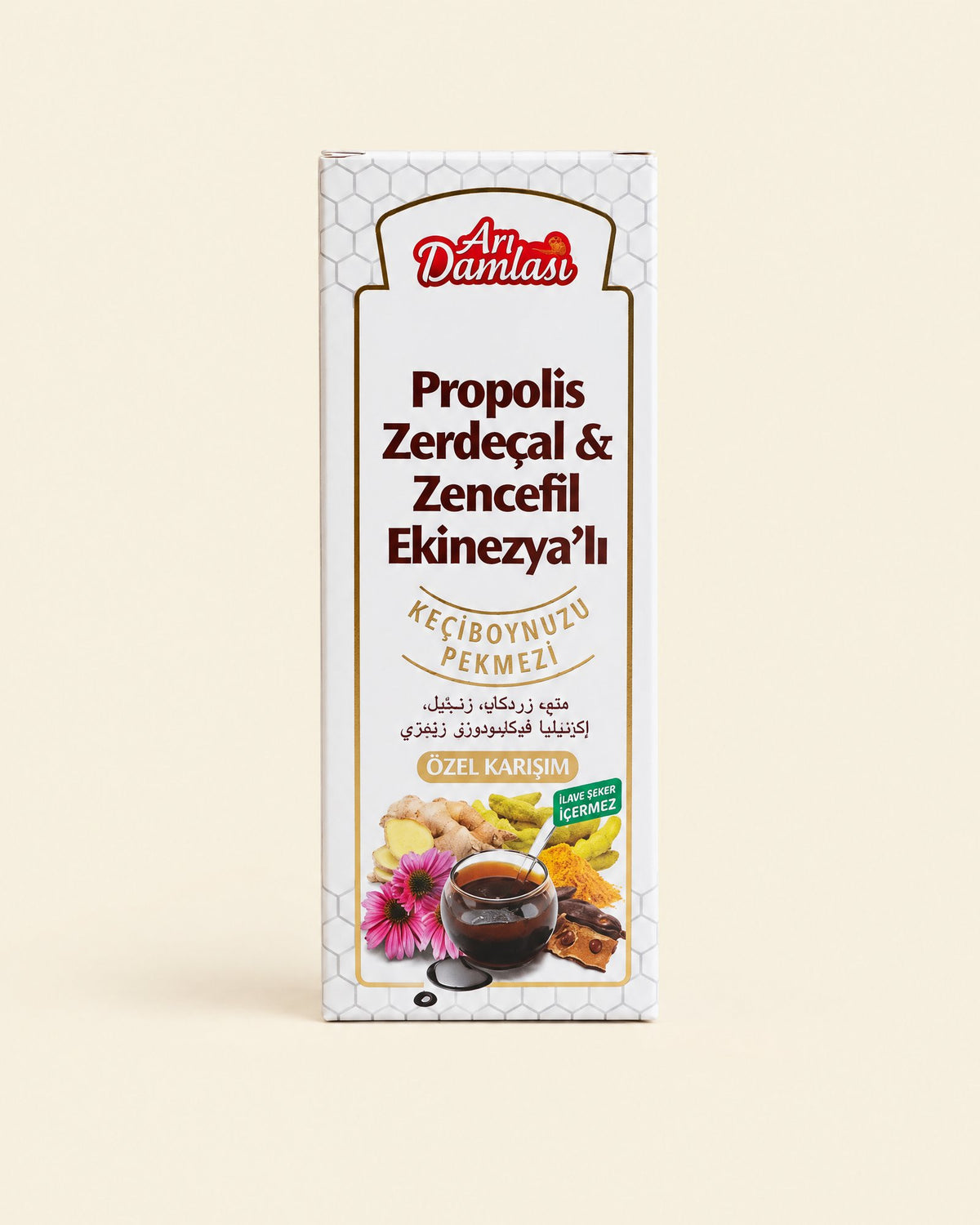 Arı Damlası Propolis-Johannisbrot-Melasse mit Kurkuma, Ingwer & Echinacea 250 g