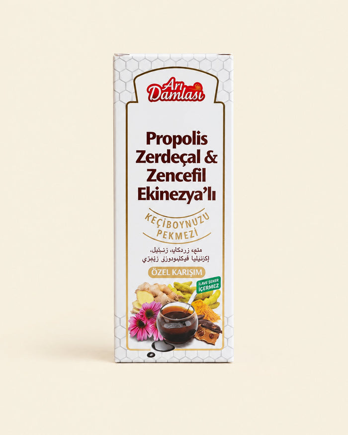 Arı Damlası Propolis-Johannisbrot-Melasse mit Kurkuma, Ingwer & Echinacea 250 g