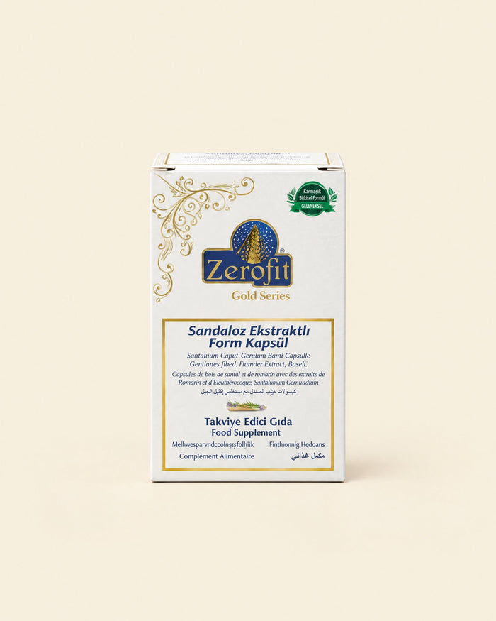 Zerofit Gold Series Sandaloz Form-Kapseln 30 x 650 mg + Rosmarin-Extrakt 100 ml – Set