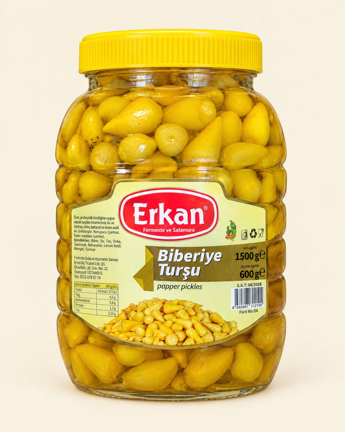 Erkan Gelbe Peperoni eingelegt 1500 g – Biberiye Turşusu
