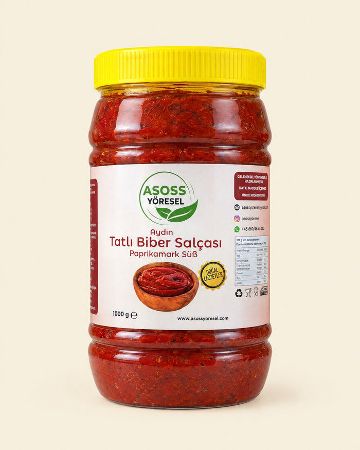 Asoss Mildes Paprikamark 1000 g – Aydın Tatlı Biber Salçası