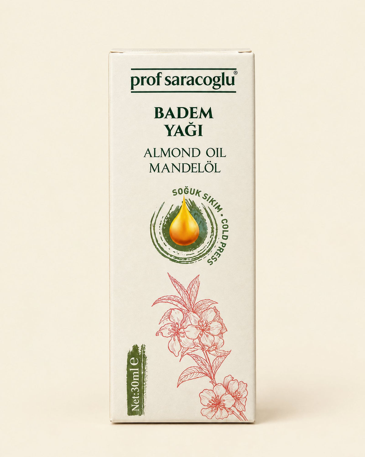 Prof. Saraçoğlu Mandelöl süß 30 ml – Badem Yağı