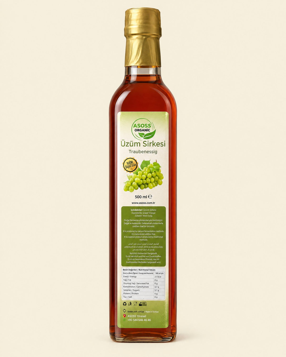 Asoss Traubenessig 500 ml – Üzüm Sirkesi