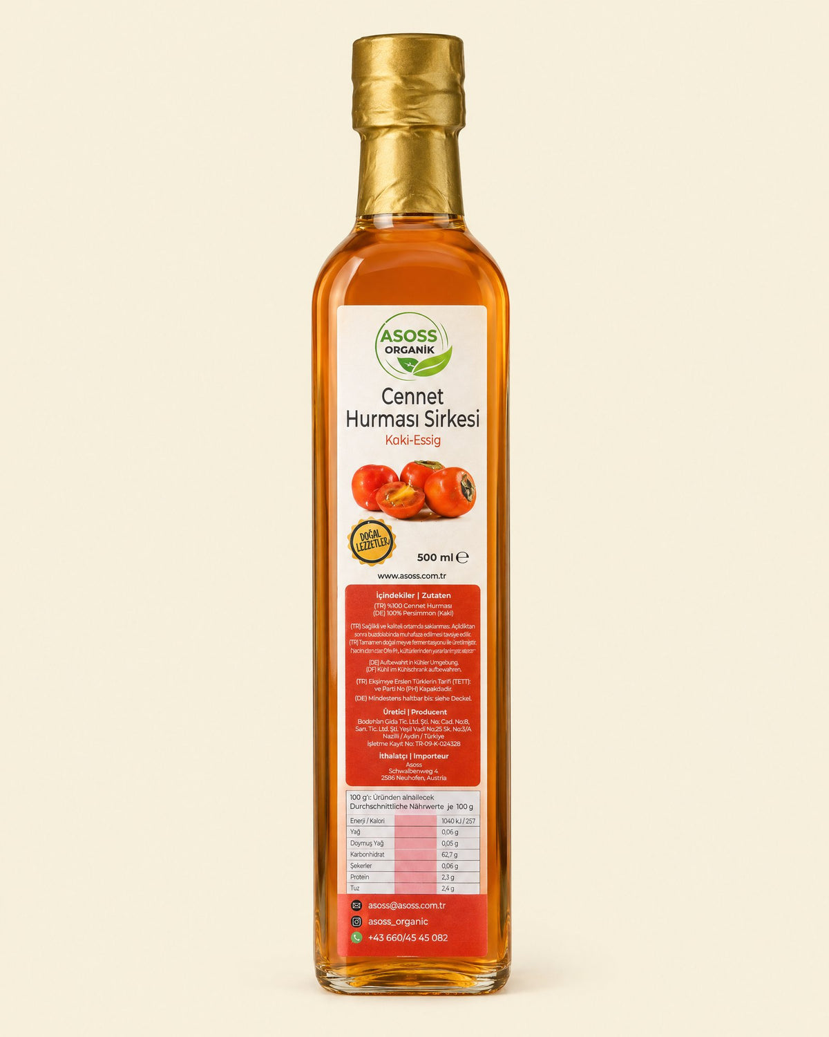 Asoss Kaki-Essig 500 ml – Cennet Hurması Sirkesi