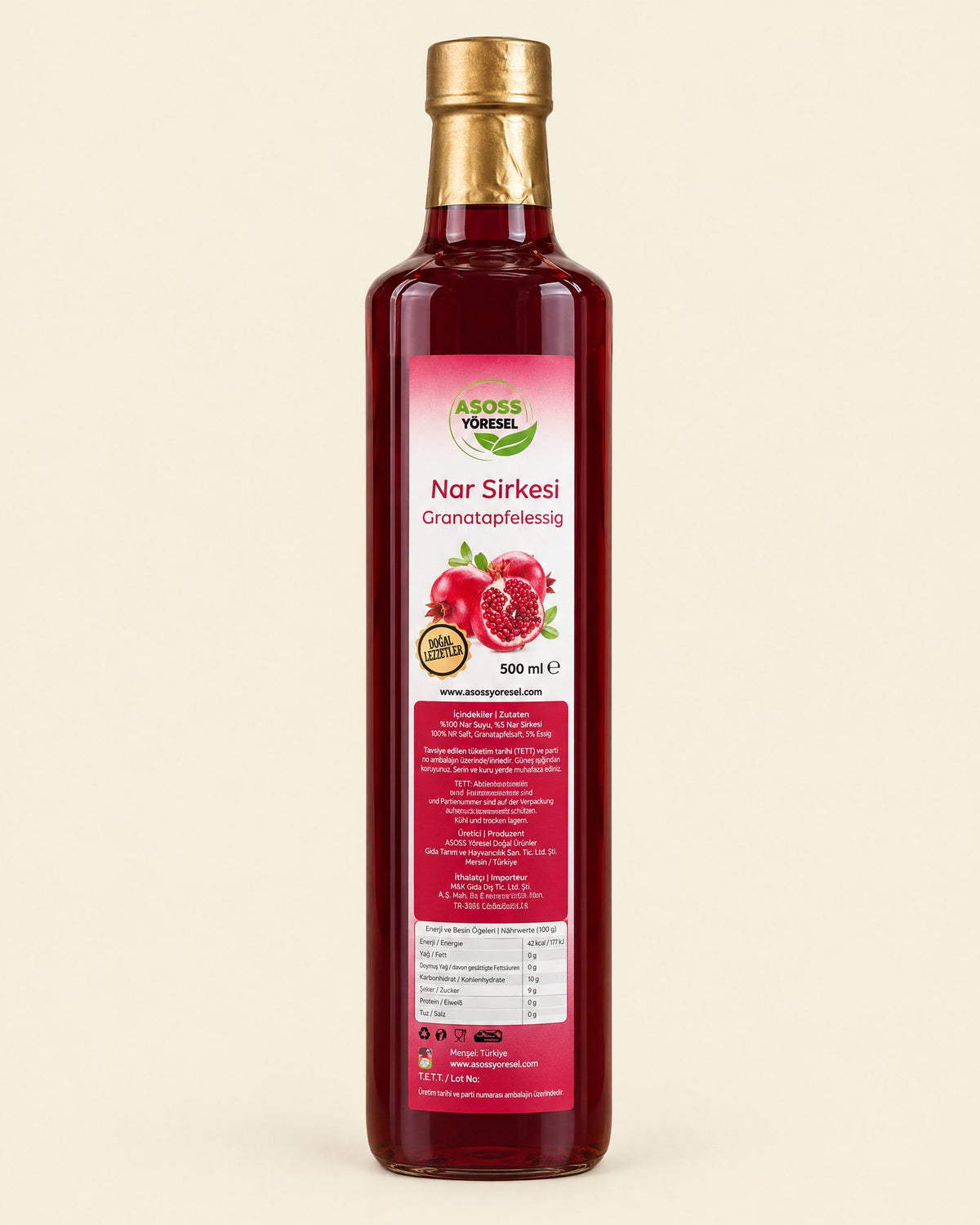 Asoss Granatapfelessig 500 ml – Nar Sirkesi