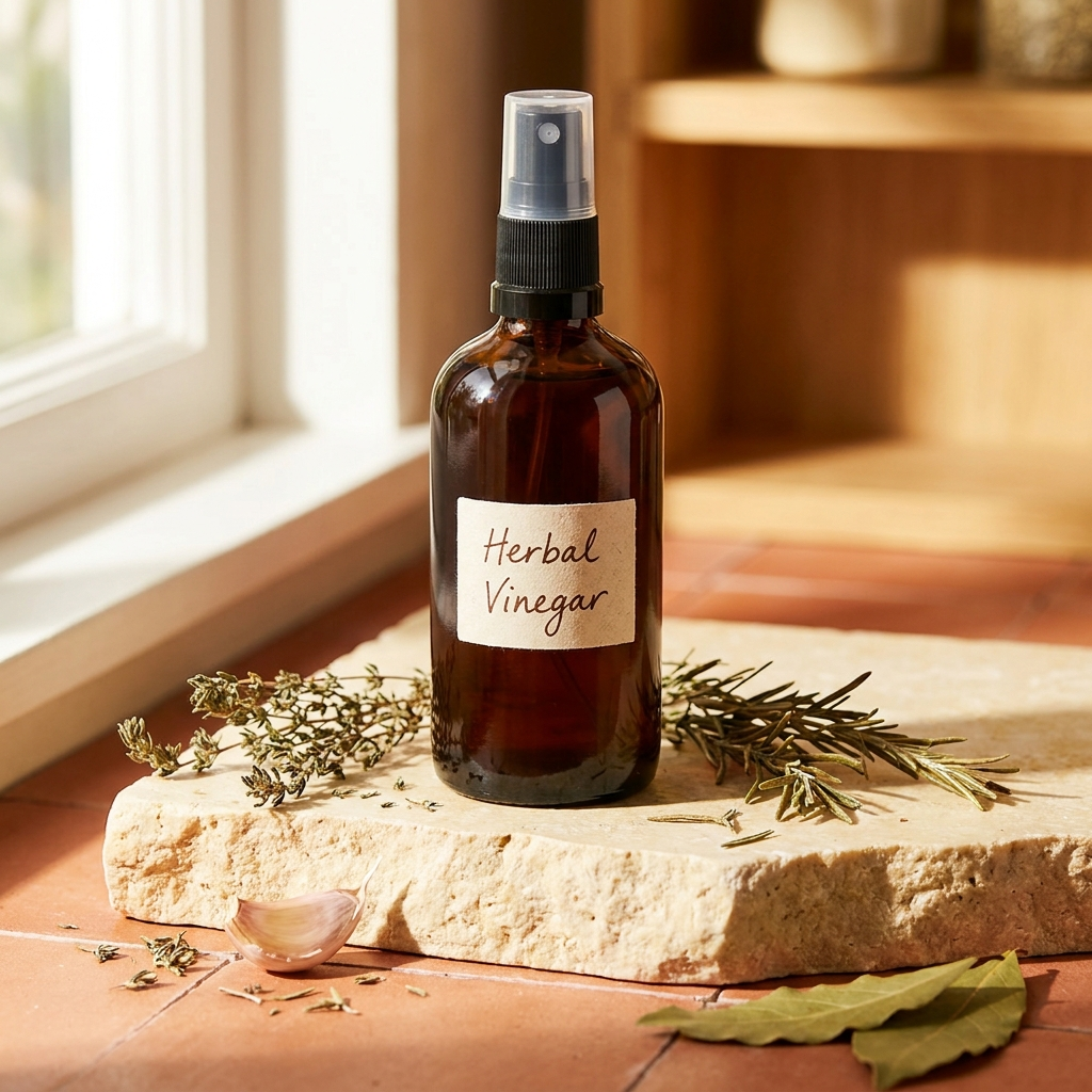 Havrano Vier-Diebe-Essig Sprühflasche mit Kräutern